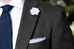 White & Green Lotus Flower Boutonnière Flower