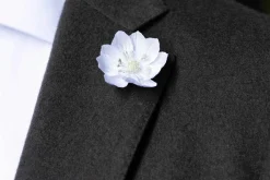 White & Green Lotus Flower Boutonnière Flower