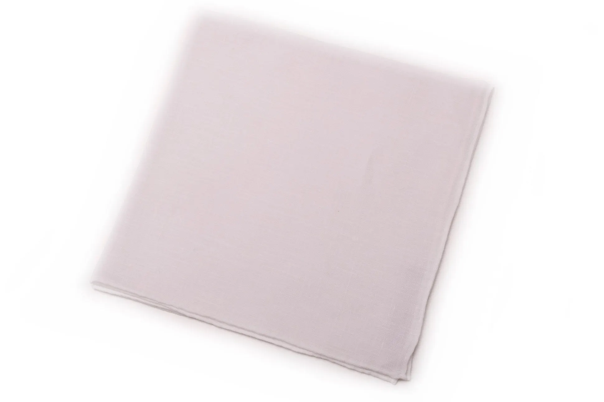 White Italian Linen Pocket Square with Hand-Embroidered Initial