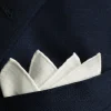 White Italian Linen Pocket Square