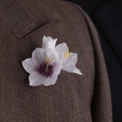 White Ixia Boutonnière Flower