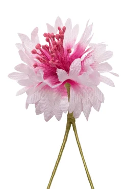 White & Magenta Cornflower Boutonnière Flower