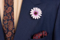 White & Pink Marguerite Boutonnière Flower