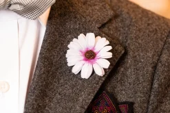 White & Pink Marguerite Boutonnière Flower