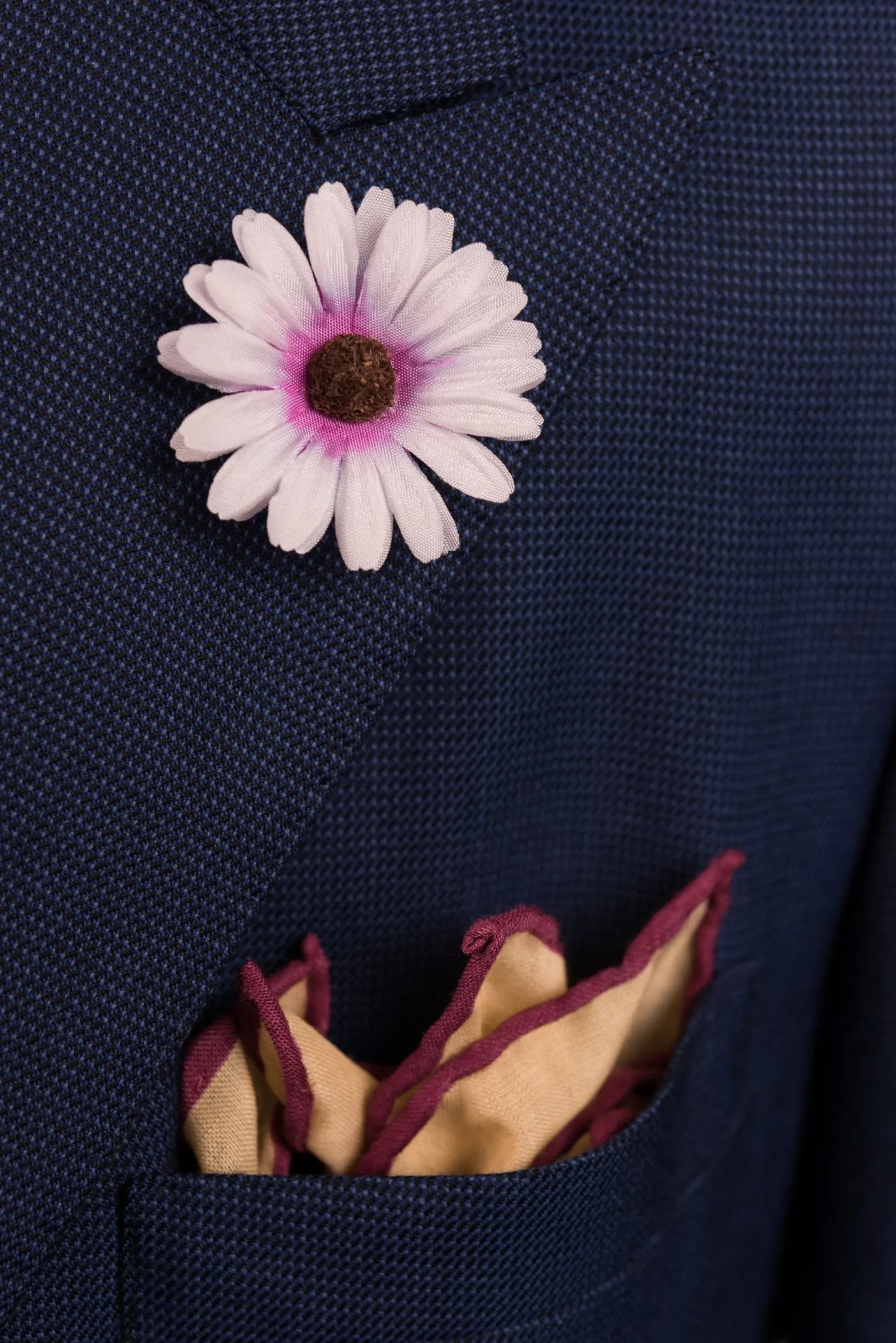 White & Pink Marguerite Boutonnière Flower