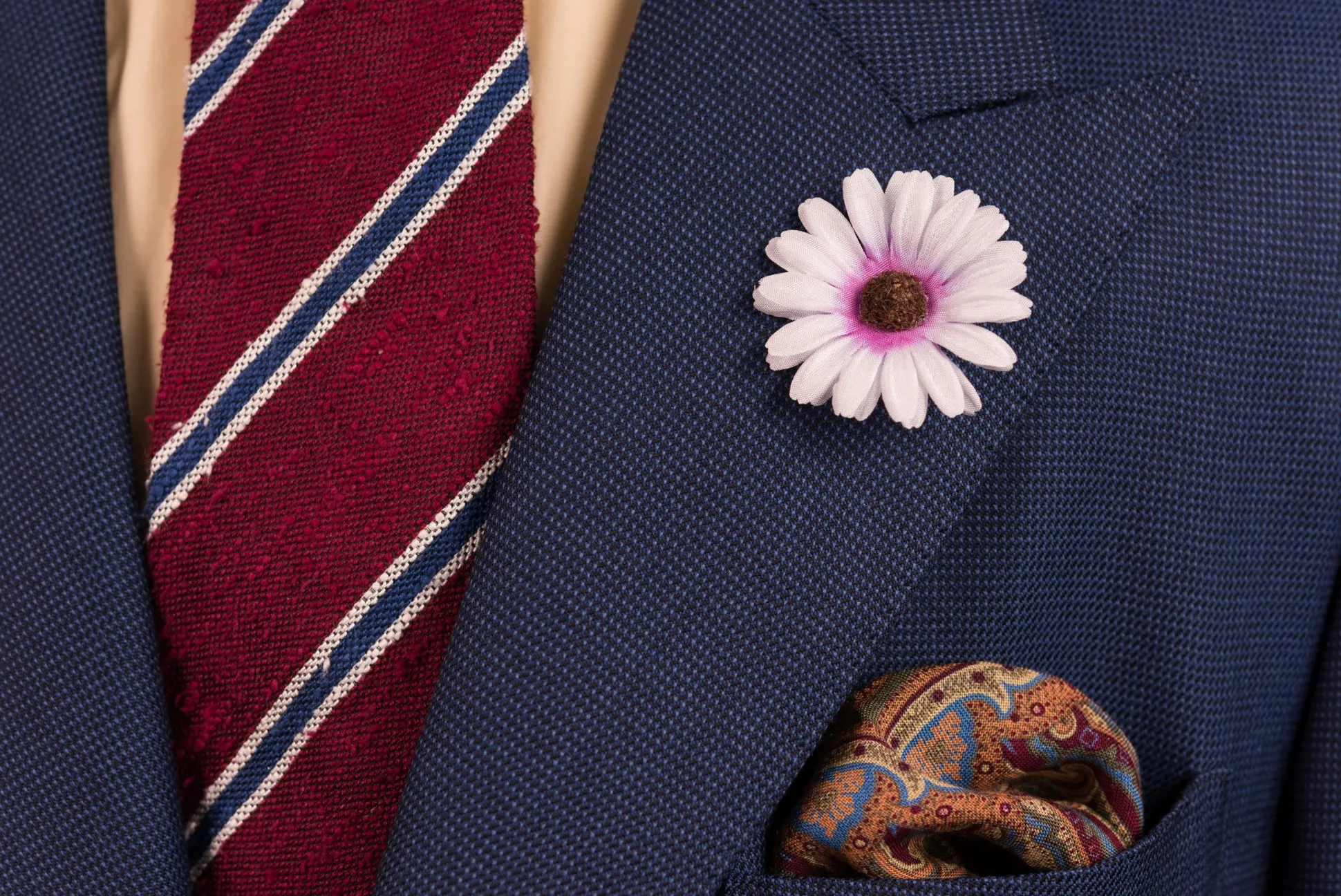 White & Pink Marguerite Boutonnière Flower