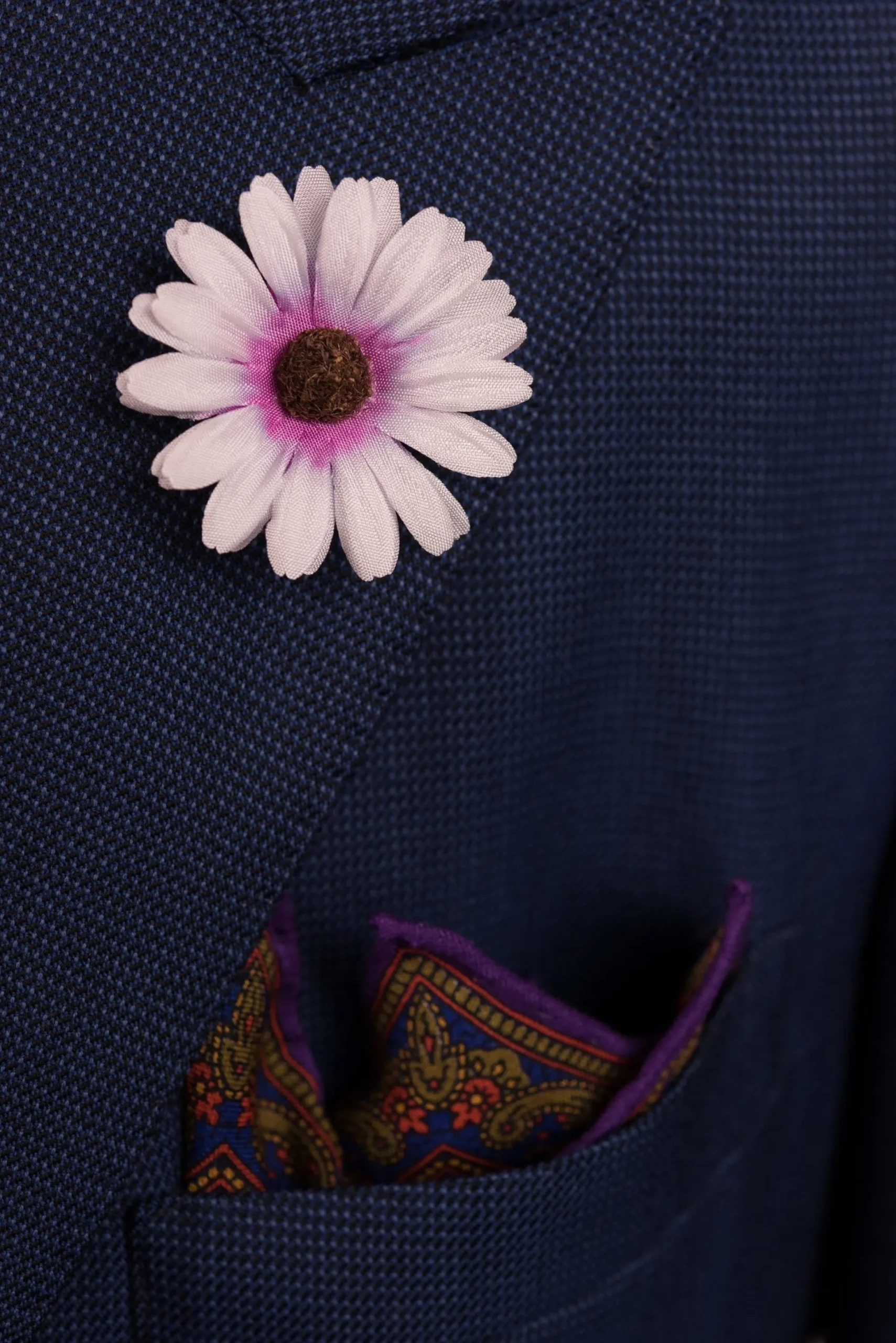 White & Pink Marguerite Boutonnière Flower