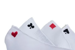 White Poker Card Suits Embroidered Linen Pocket Square