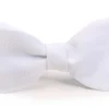 White Single End Marcella Pique Bow Tie