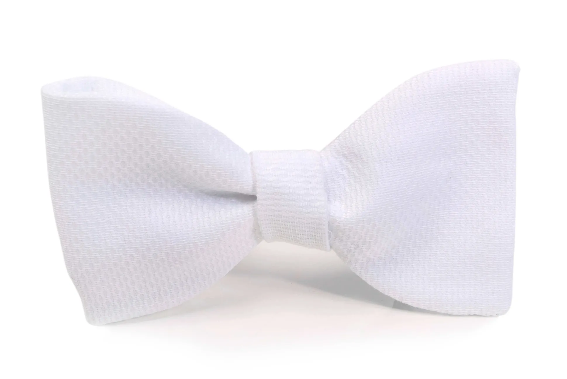 White Single End Marcella Pique Bow Tie