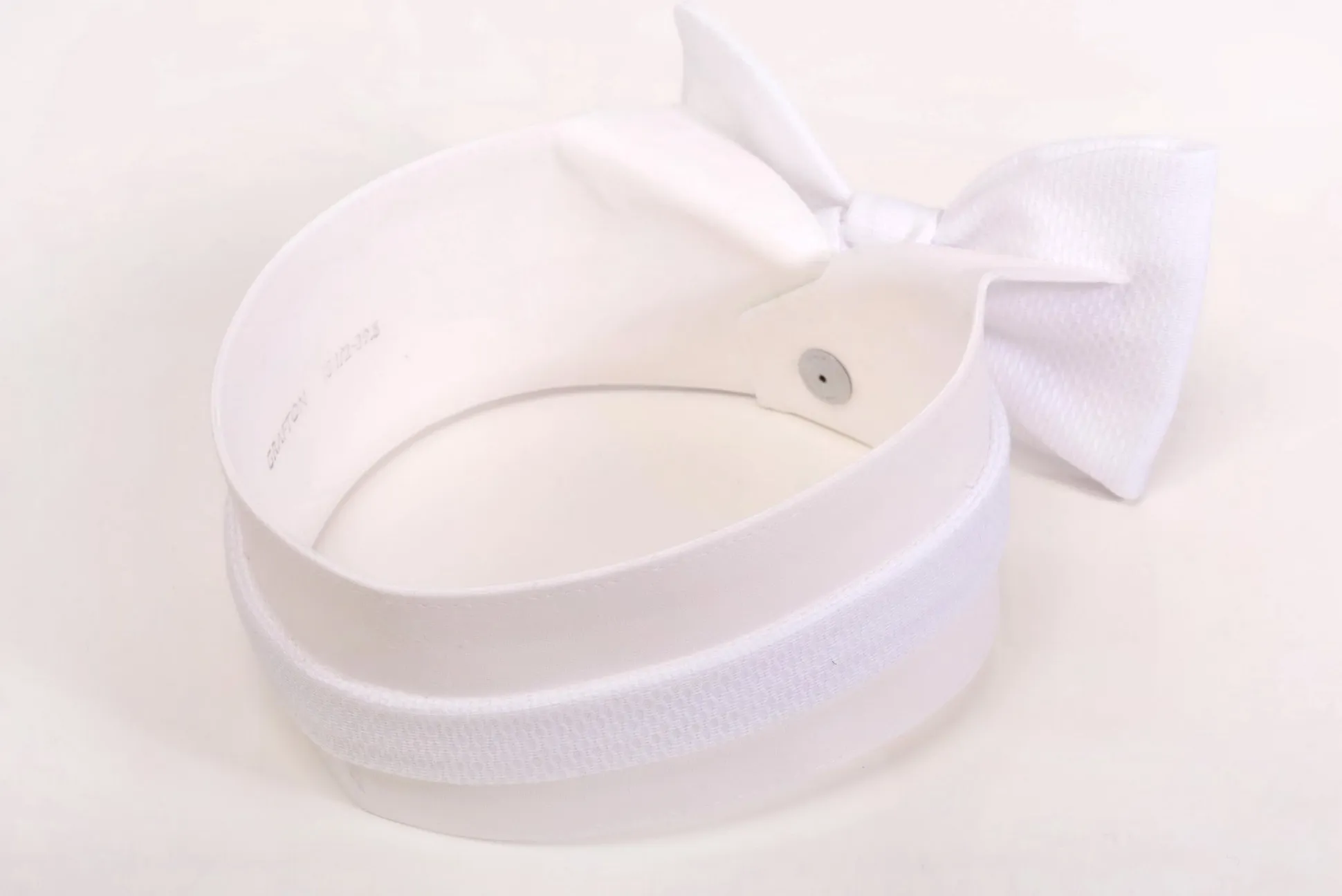 White Single End Marcella Pique Bow Tie