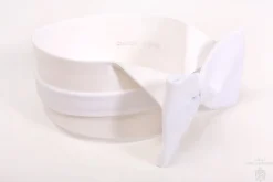 White Single End Marcella Pique Bow Tie