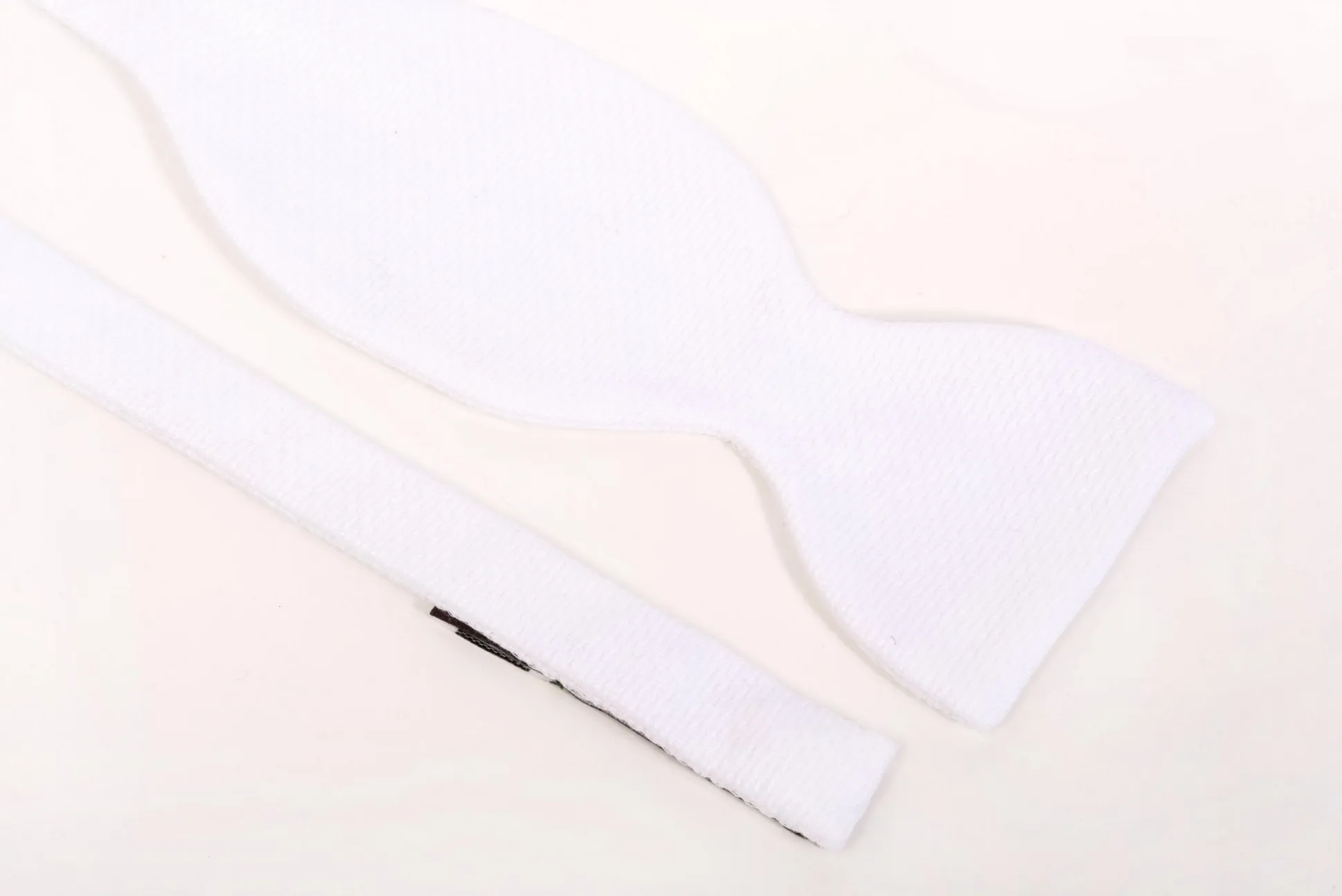 White Single End Marcella Pique Bow Tie
