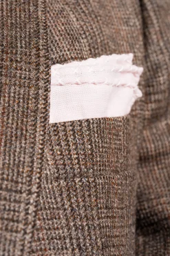 White X-Stitch Edge Pale Pink Linen Pocket Square