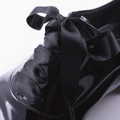 Wide Black Satin Evening Shoelaces