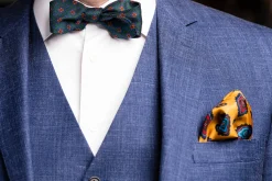 Yellow Diamond Contrast Edge Silk Pocket Square