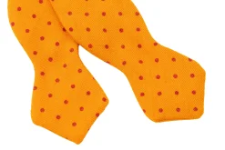 Yellow & Red Polka Dots Wool Challis Bow Tie