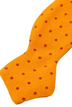 Yellow & Red Polka Dots Wool Challis Bow Tie