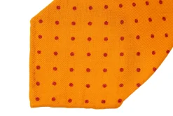 Yellow & Red Polka Dot Wool Challis Tie