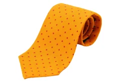 Yellow & Red Polka Dot Wool Challis Tie