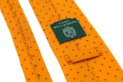 Yellow & Red Polka Dot Wool Challis Tie