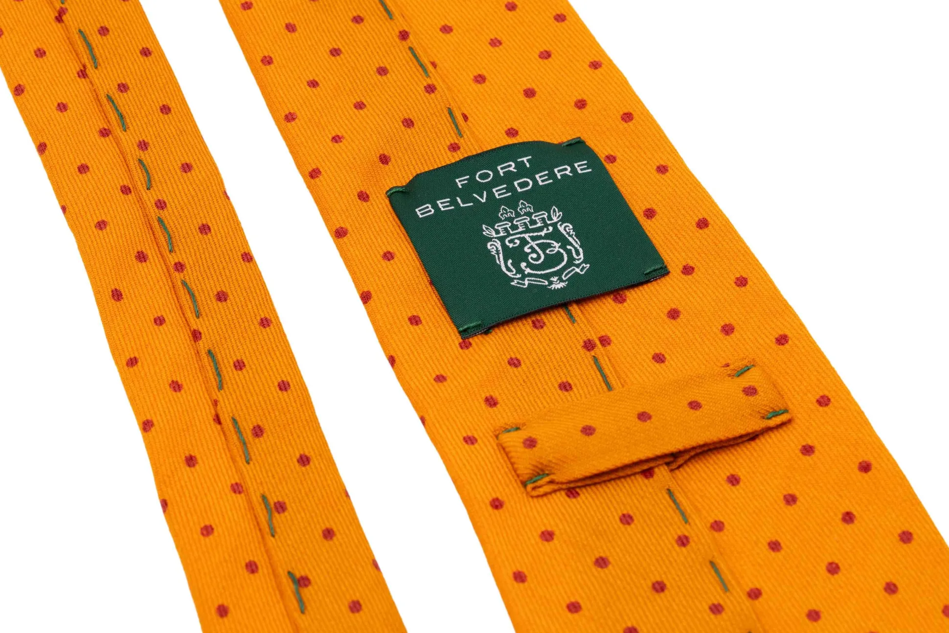 Yellow & Red Polka Dot Wool Challis Tie