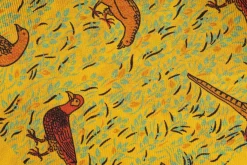 Yellow Reversible Pheasant & Paisley Silk Pocket Square