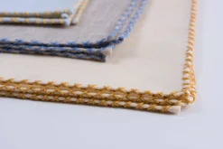 Yellow X-Stitch Edge Linen Pocket Square