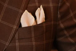 Yellow X-Stitch Edge Linen Pocket Square
