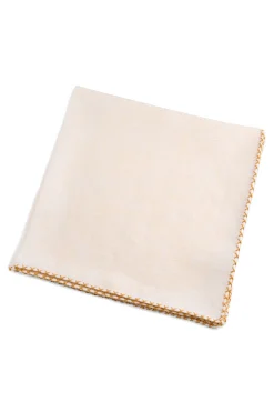 Yellow X-Stitch Edge Linen Pocket Square