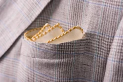Yellow X-Stitch Edge Linen Pocket Square