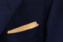 Yellow X-Stitch Edge Linen Pocket Square