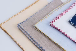 Yellow X-Stitch Edge Linen Pocket Square