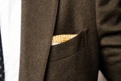 Yellow X-Stitch Edge Linen Pocket Square