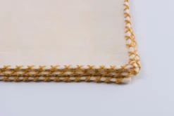 Yellow X-Stitch Edge Linen Pocket Square
