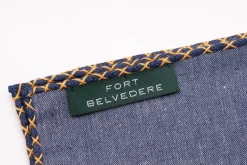 Yellow X-Stitch Edge Soft-Washed Denim Pocket Square