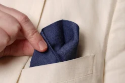 Yellow X-Stitch Edge Soft-Washed Denim Pocket Square